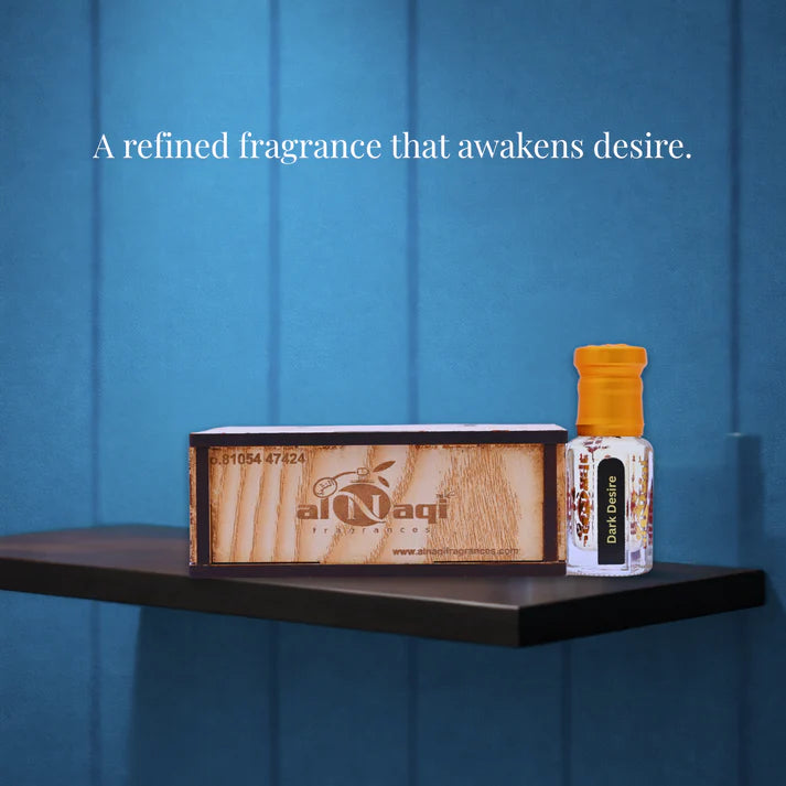 Dark wood fragrance attar with warm woody and exotic accords