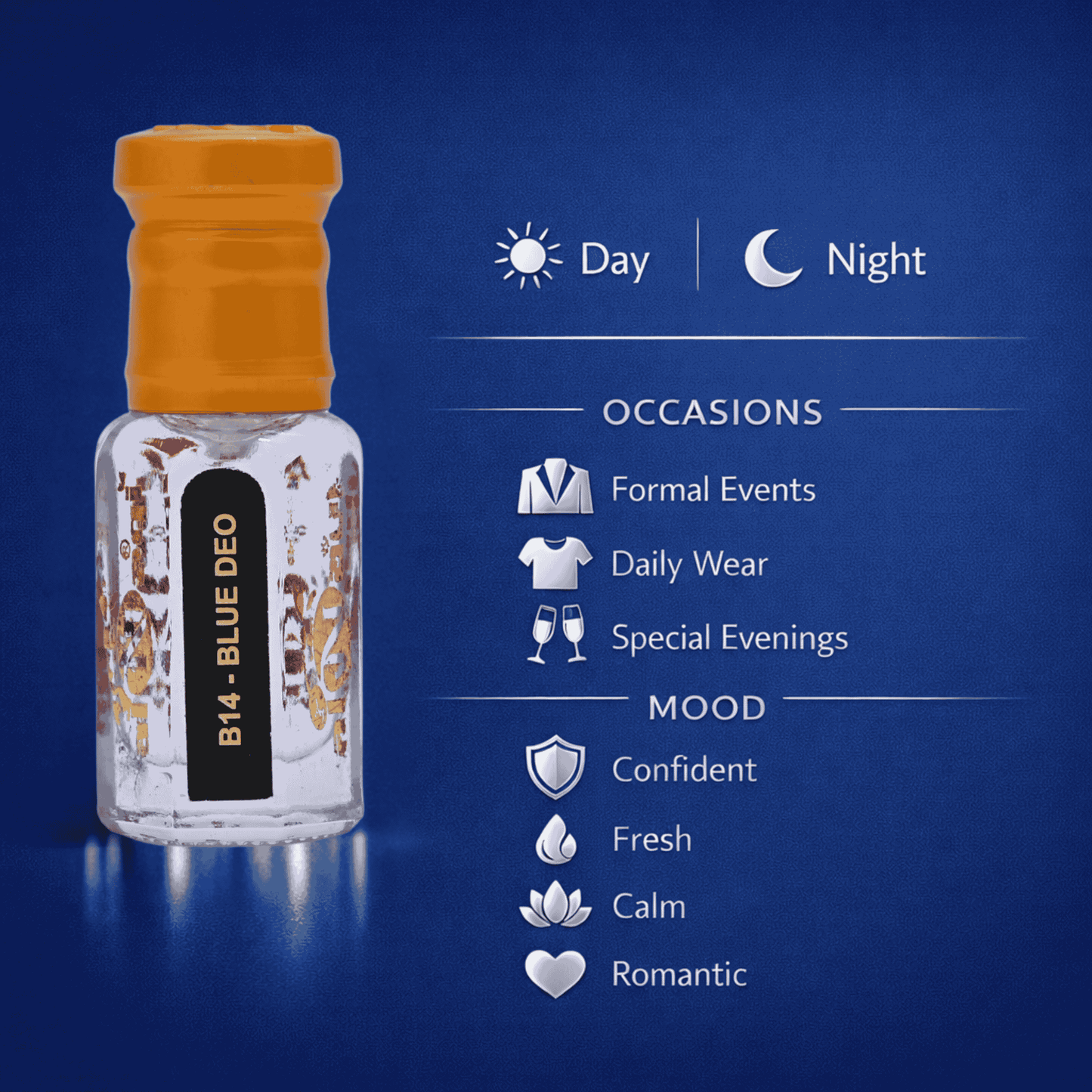 Blue deo alcohol-free attar for men and women