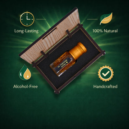 Richly crafted attar bottle with delicate golden cap