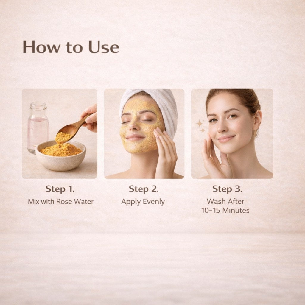 Instructions on how to use a facial mask with steps and images.