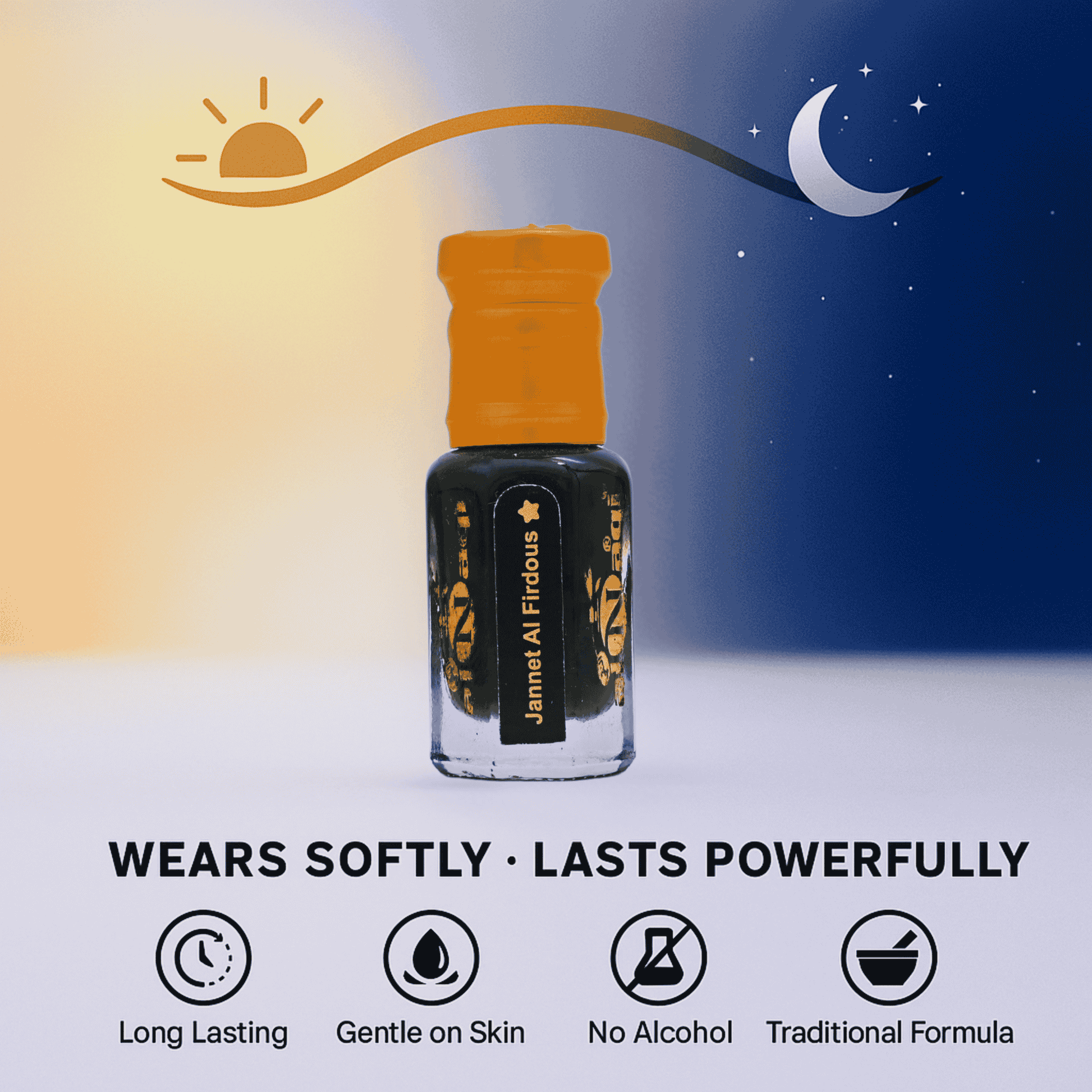 Firdaus Attar natural perfume oil, elegant and long-lasting oriental fragrance