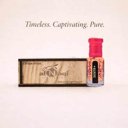 SKYN DC+1000C lip gloss with wooden case on a beige background