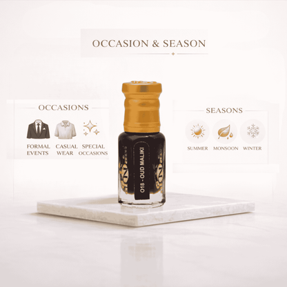 Fragrance in Arabic style with natural oud perfume oil and royal aroma