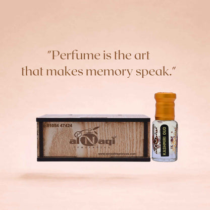 Close-up of the rich, dark liquid inside the high-quality attar bottle.
