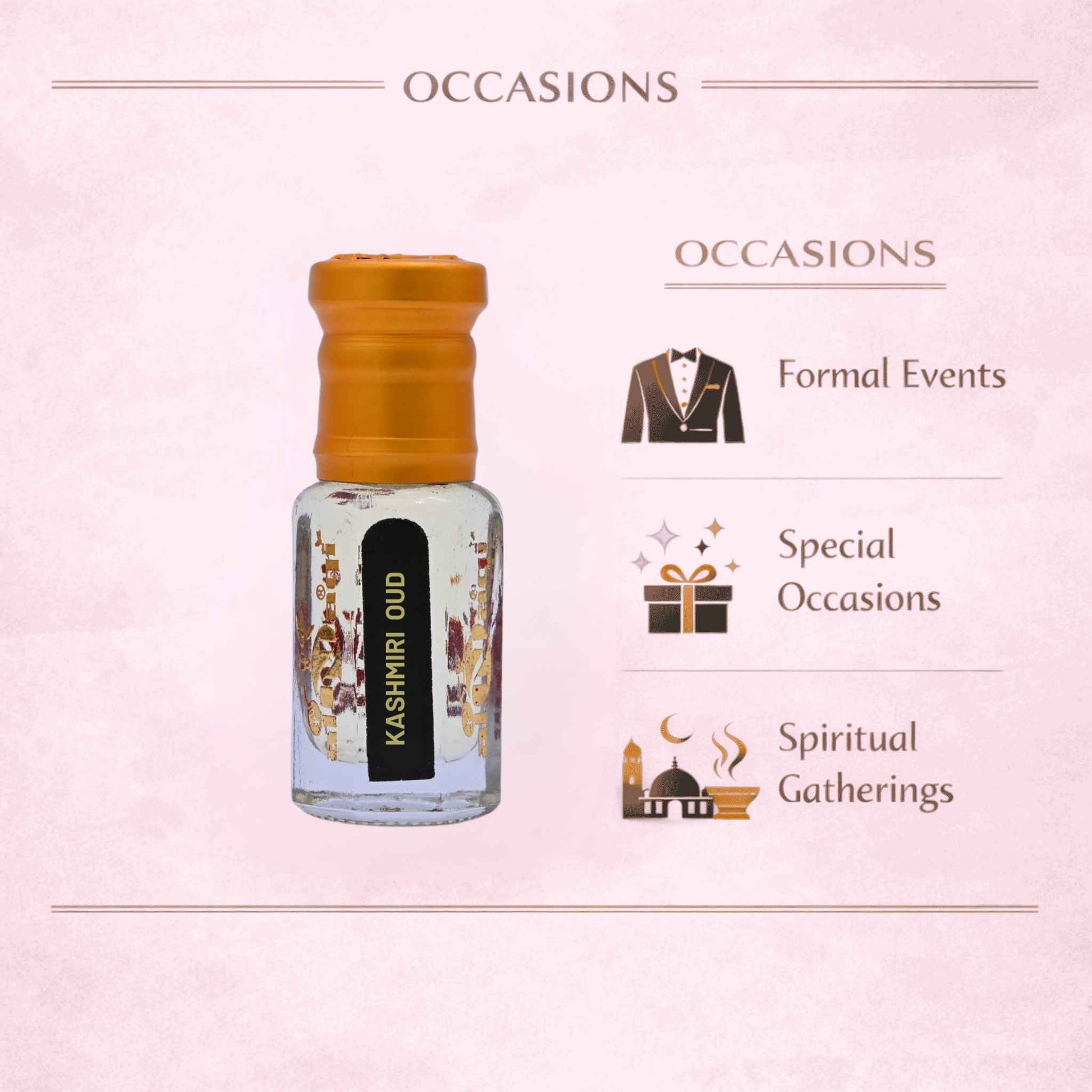 Kashmiri Oud Attar by alNaqi Fragrances, long lasting natural oudh perfume oil, alcohol free, hand crafted Arabian attar