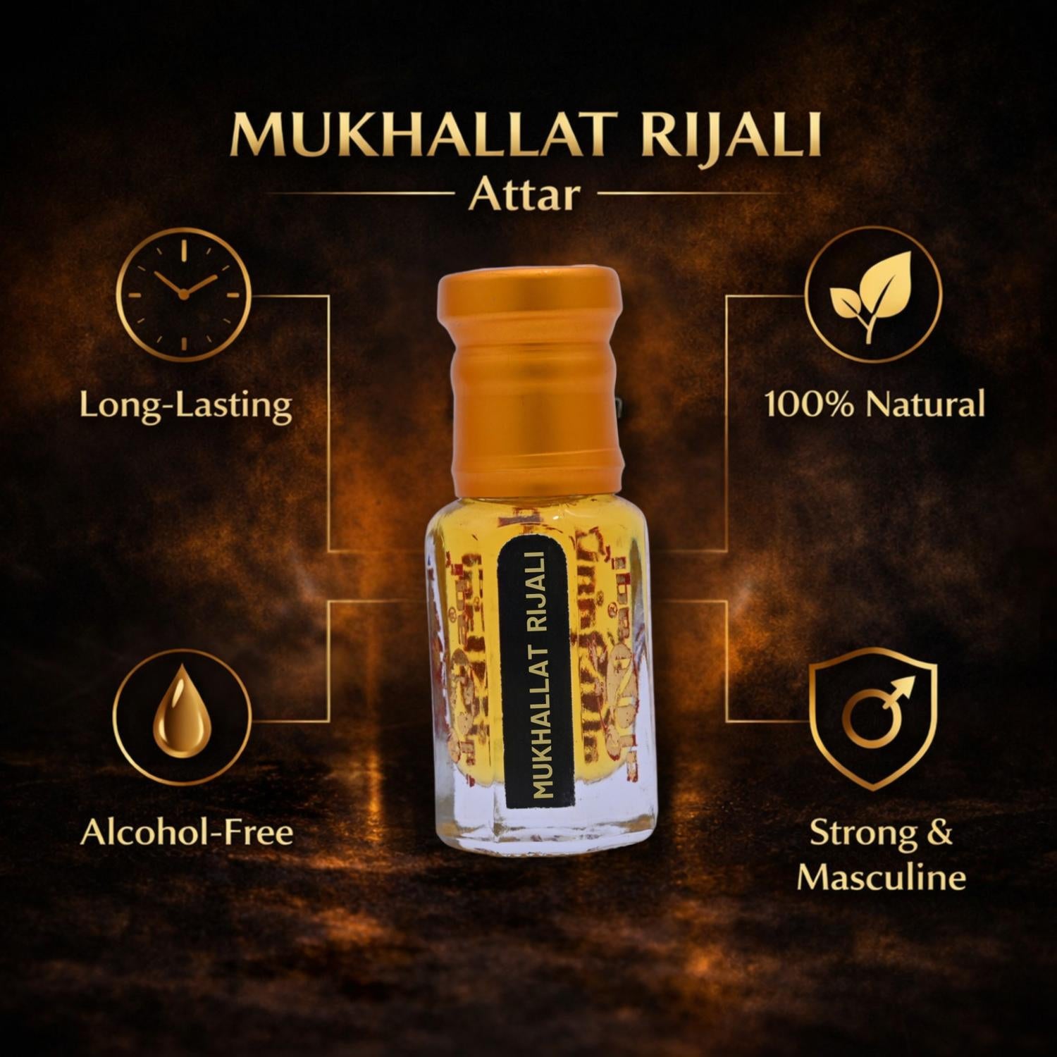 alNaqi oud rijali attar with fresh citrus notes, long-lasting mukhallat attar for women and daily wear fragrance