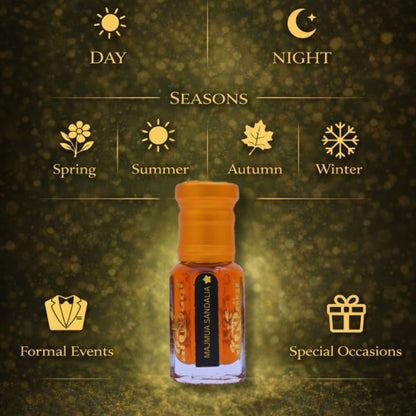 Majmua Sandalia Attar lifestyle fragrance application