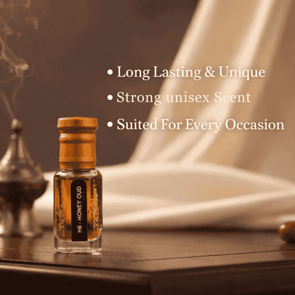 Honey oud style fragrance with warm sweet oud notes.