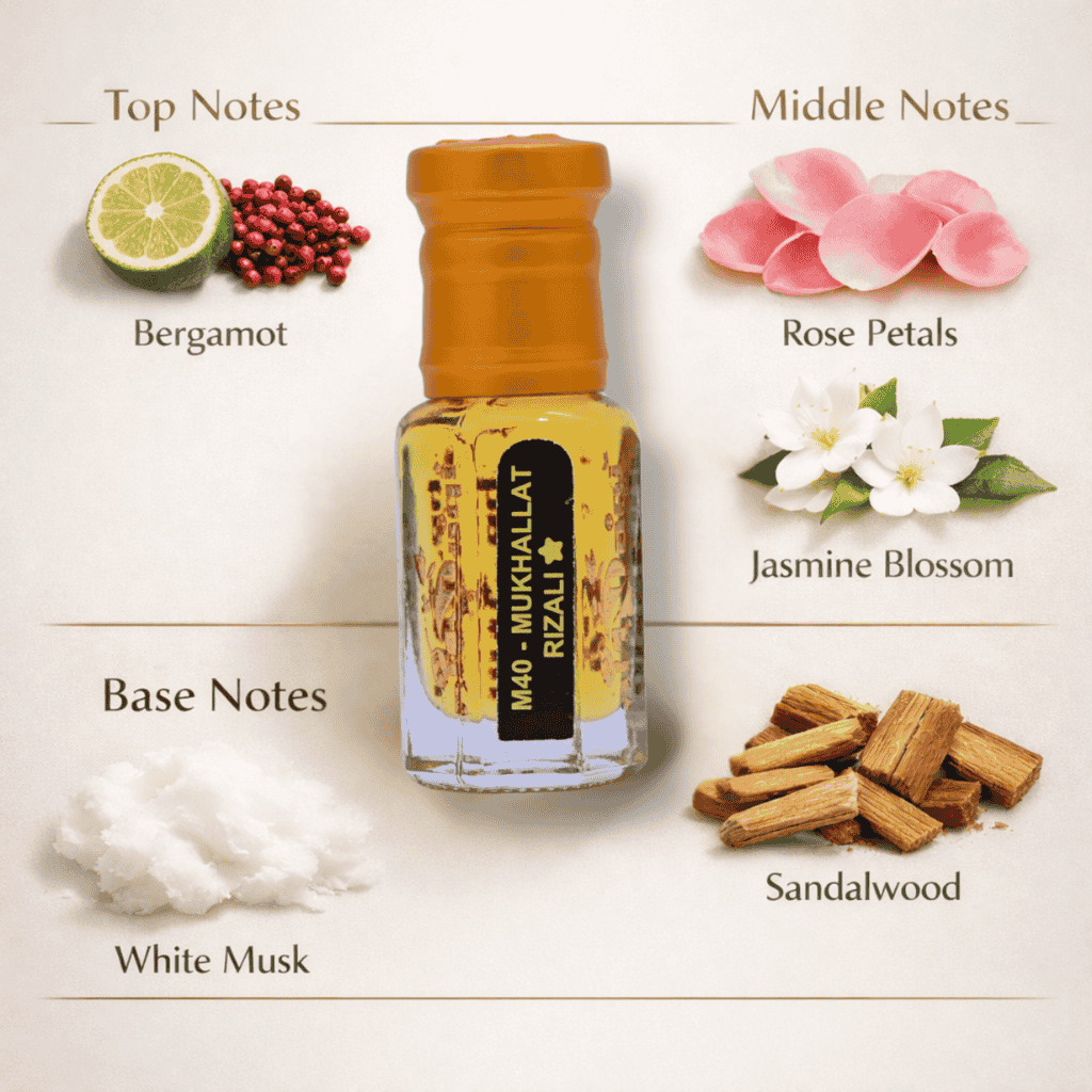 Natural concentrated attar scent with rich floral notes
