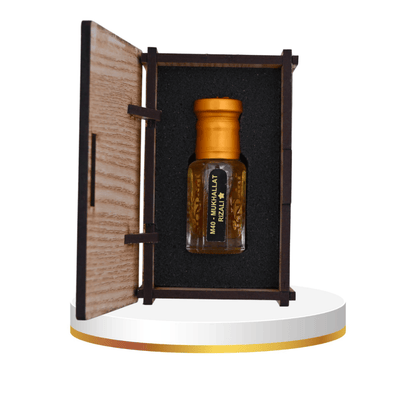 Premium long-lasting attar perfume oil bottle with elegant packaging