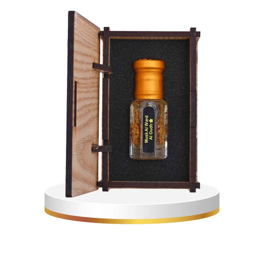 Wooden box with a pepper grinder on a white background