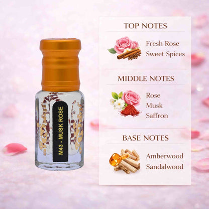 Perfume bottle with flavor notes on a soft pink background