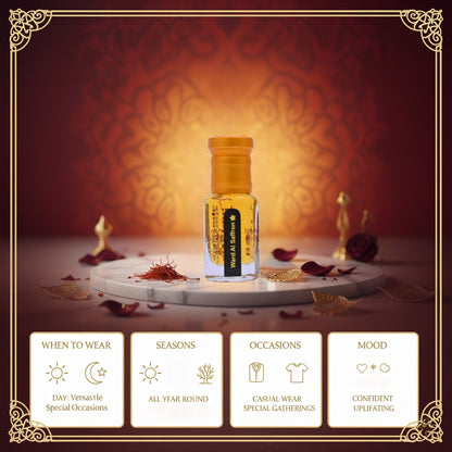 Ward AI Saffron Attar lifestyle fragrance application