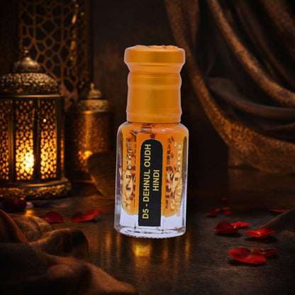Dehnul Oudh Hindi rich royal oud fragrance oil bottle