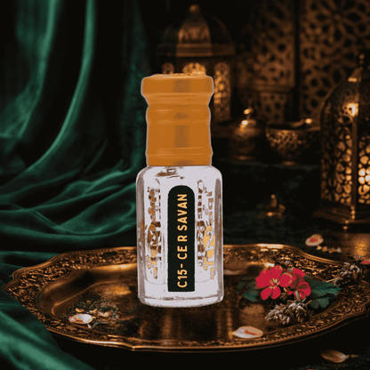 Close-up of sophisticated perfume packaging