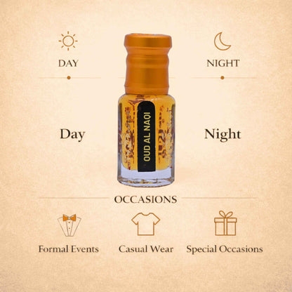 Sophisticated attar bottle with a rich blend of amber and musk notes