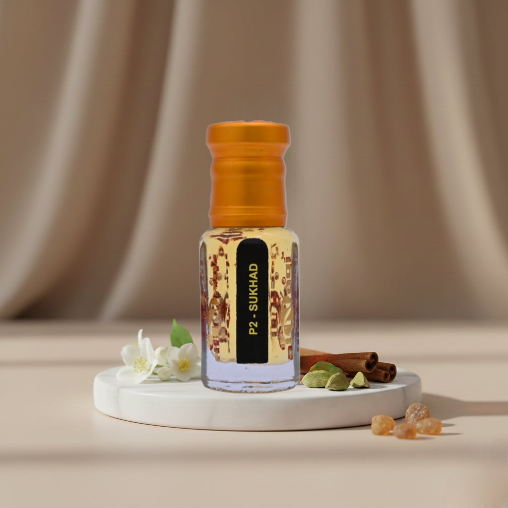 Sukhad Attar premium glass bottle close-up view