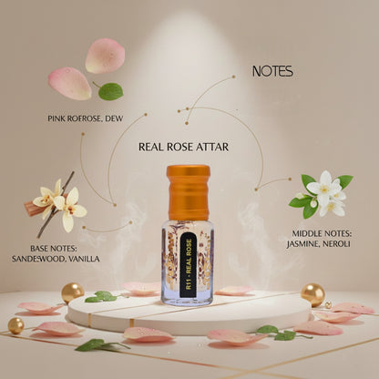 Real Rose Attar elegant outer packaging design