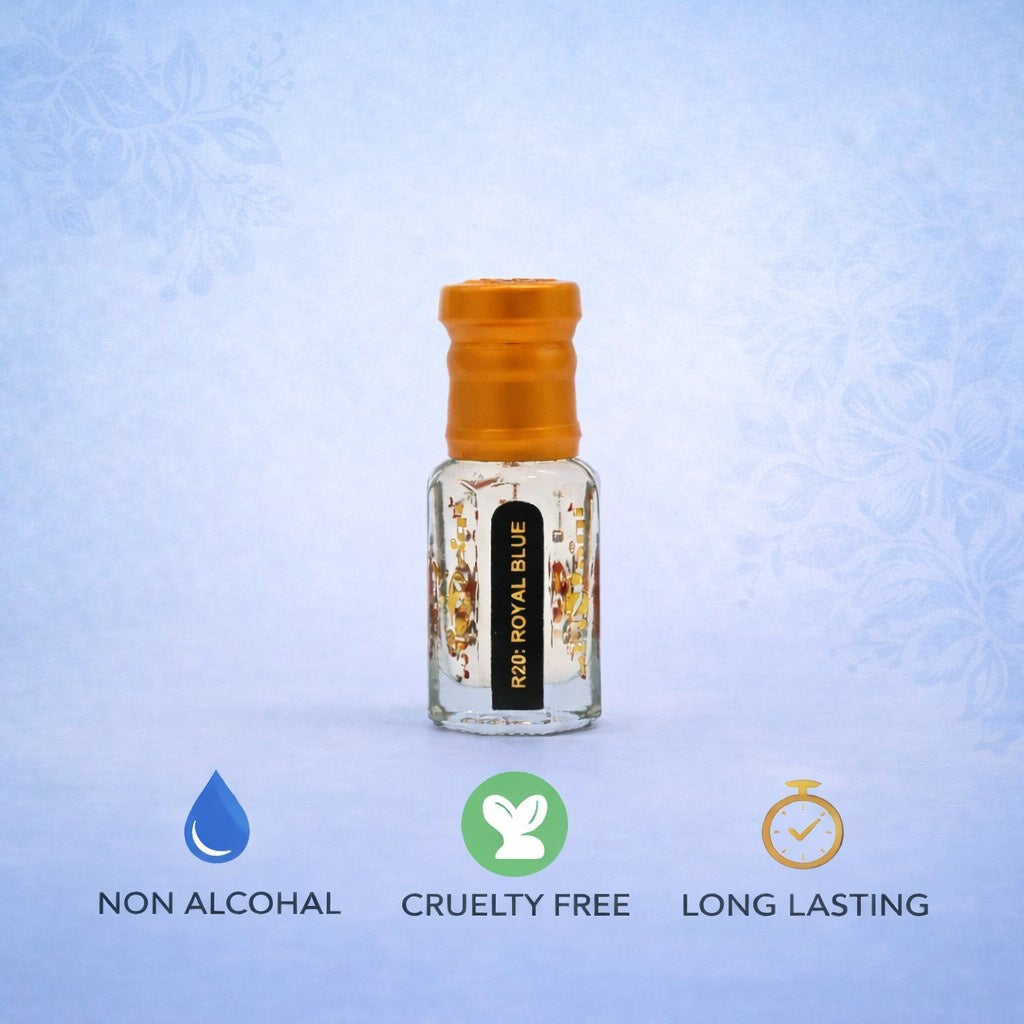 Royal blue scent inspired fresh long-lasting attar