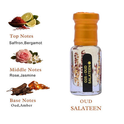 Saffron oud perfume with warm spicy oriental notes