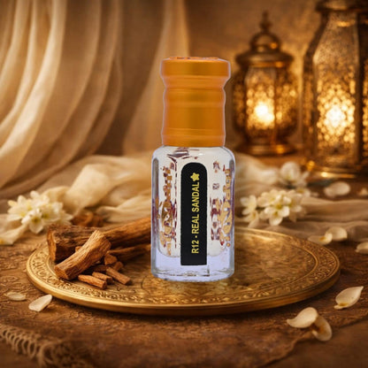 Sandalwood rose perfume with soft floral woody aroma