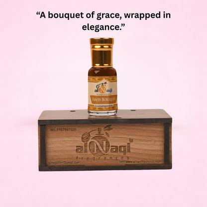 Luxurious scent bottle displayed with lily of the valley and amber