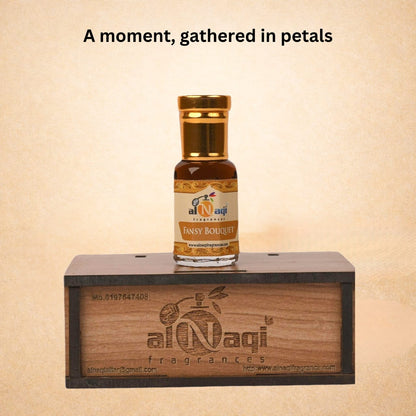 Perfume bottle featuring a blend of warm musk and sandalwood