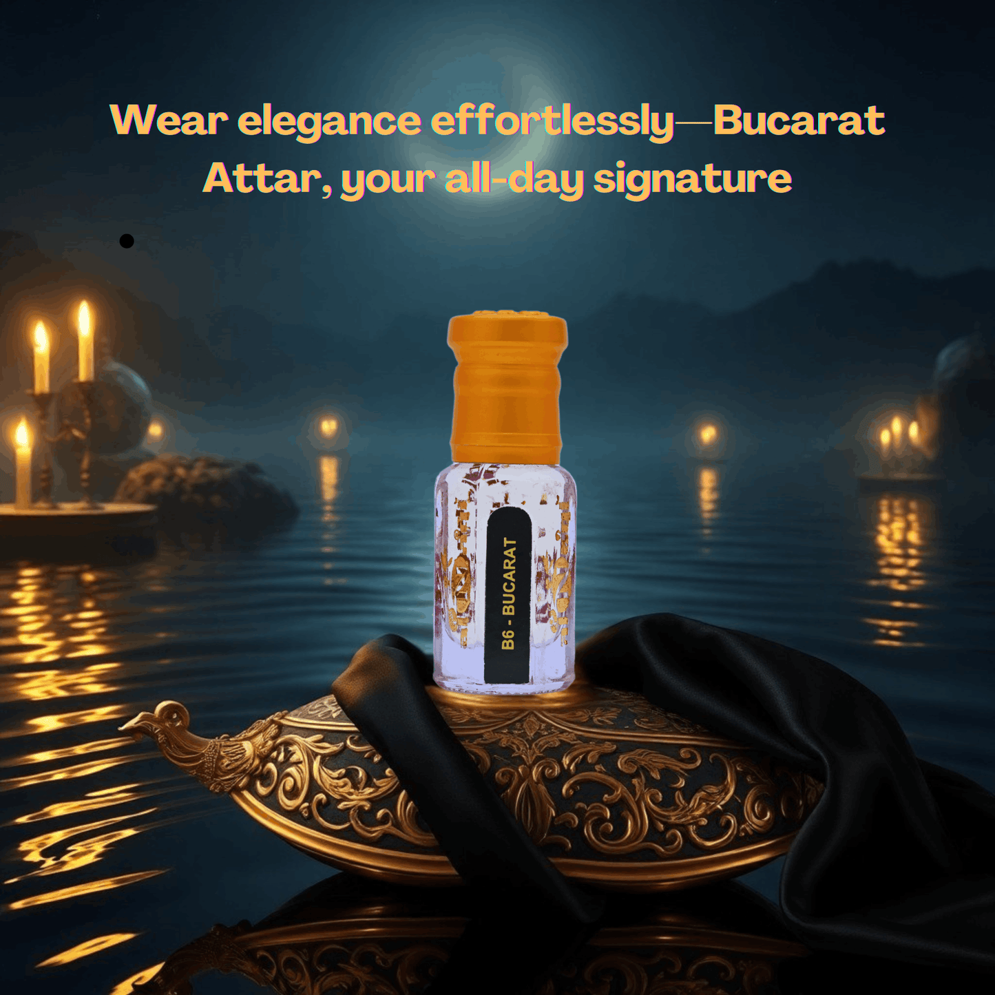 Bucarat Attar premium glass bottle close-up view