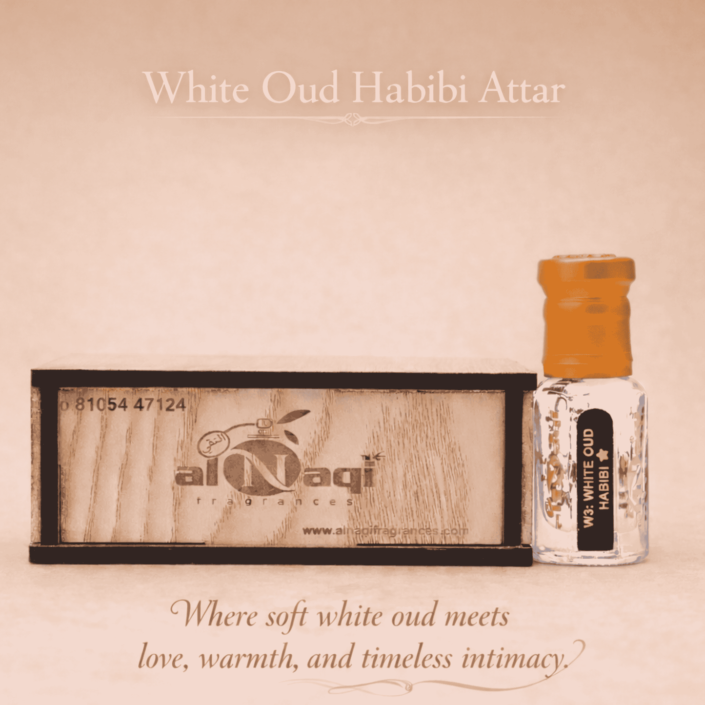 White Oud Habibi long lasting white oud perfume oil bottle