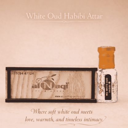 White Oud Habibi long lasting white oud perfume oil bottle