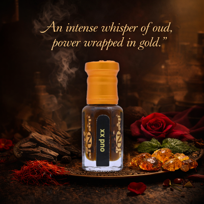 Close-up view of Alnaqi Oud XX Essence perfume
