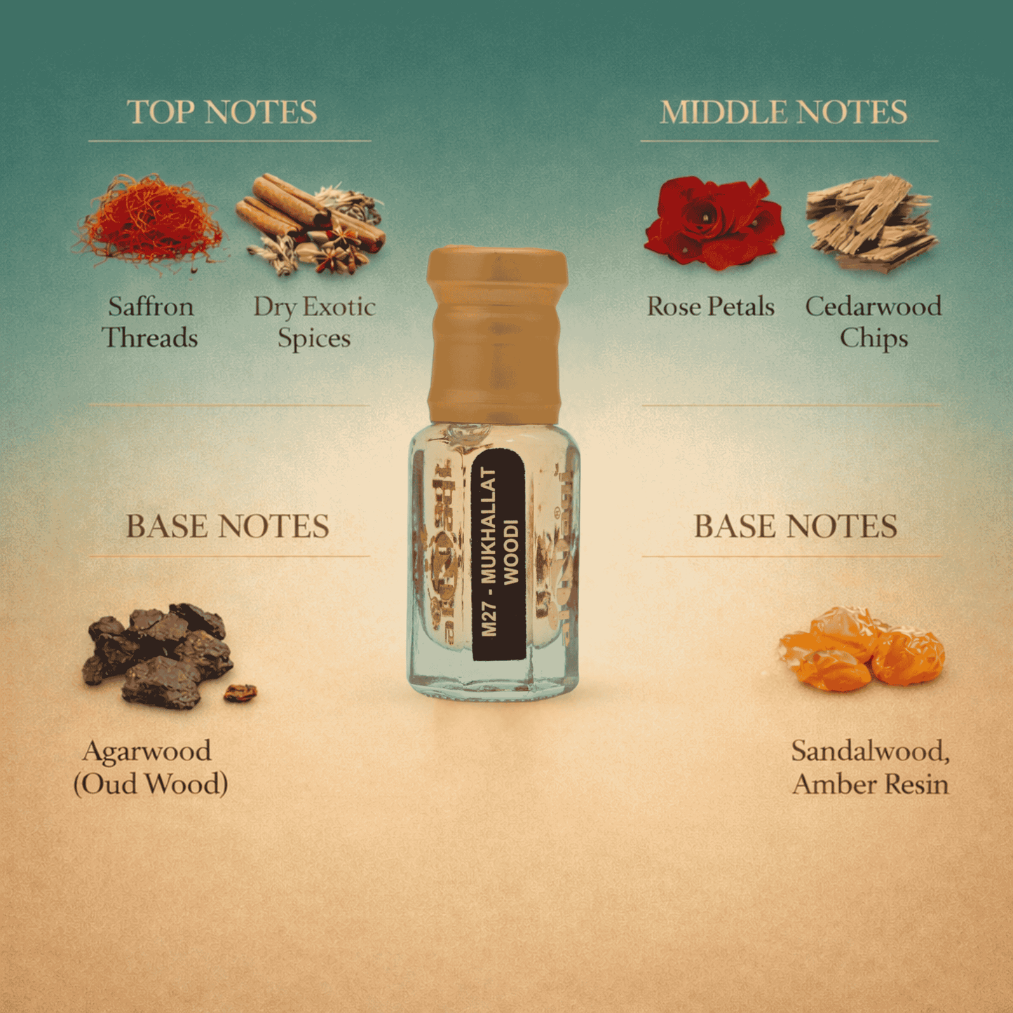 Woody perfume oil for men with deep oud, sandalwood, and long-lasting oriental aroma